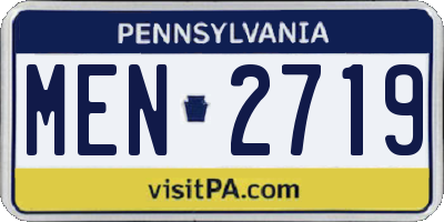 PA license plate MEN2719
