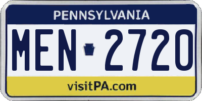 PA license plate MEN2720