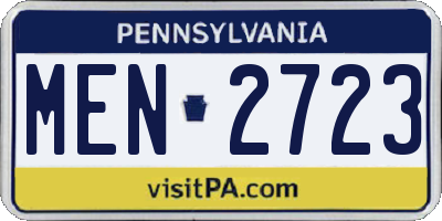 PA license plate MEN2723