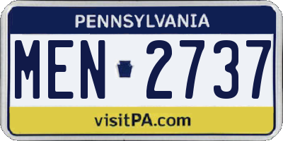 PA license plate MEN2737