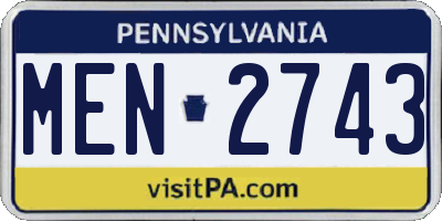 PA license plate MEN2743