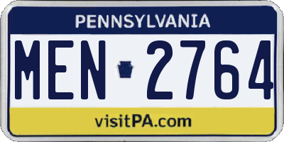 PA license plate MEN2764