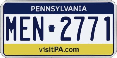 PA license plate MEN2771