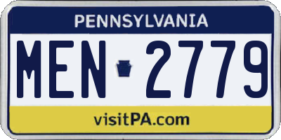 PA license plate MEN2779