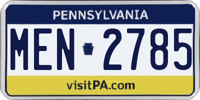 PA license plate MEN2785