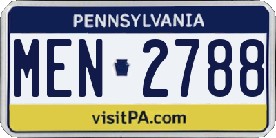 PA license plate MEN2788