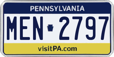 PA license plate MEN2797