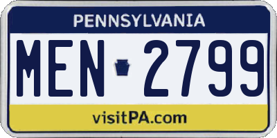 PA license plate MEN2799