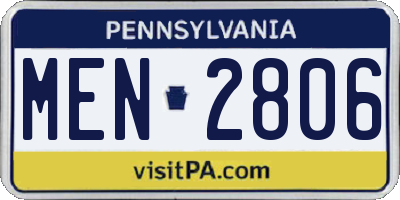 PA license plate MEN2806