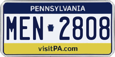 PA license plate MEN2808