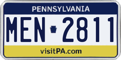 PA license plate MEN2811