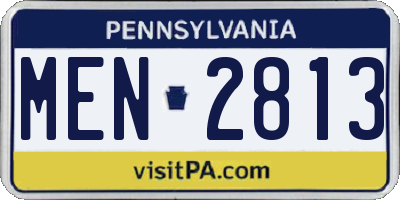 PA license plate MEN2813