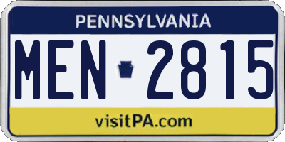 PA license plate MEN2815