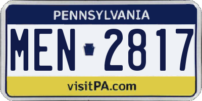 PA license plate MEN2817