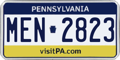 PA license plate MEN2823