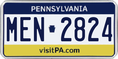 PA license plate MEN2824
