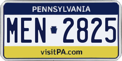 PA license plate MEN2825