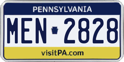 PA license plate MEN2828
