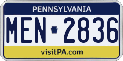 PA license plate MEN2836