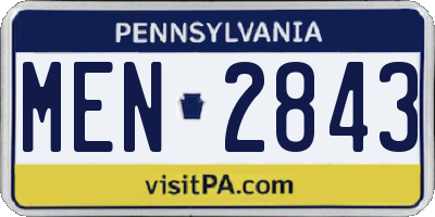 PA license plate MEN2843