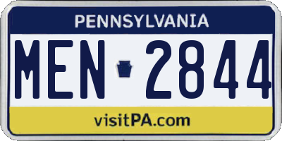PA license plate MEN2844