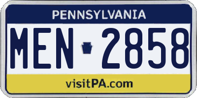 PA license plate MEN2858