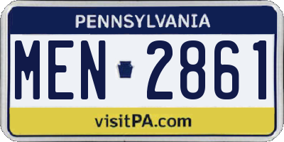 PA license plate MEN2861