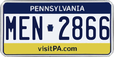 PA license plate MEN2866