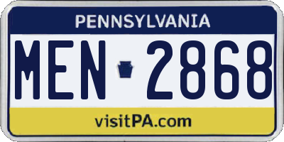 PA license plate MEN2868