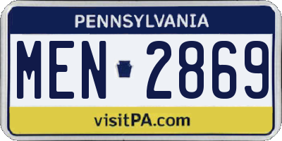 PA license plate MEN2869