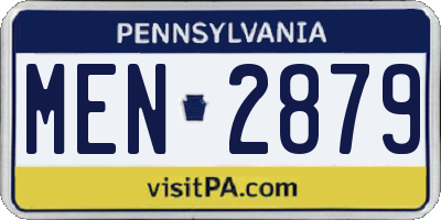 PA license plate MEN2879