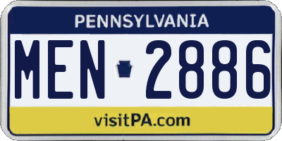 PA license plate MEN2886