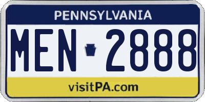 PA license plate MEN2888