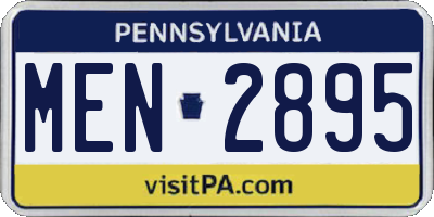 PA license plate MEN2895