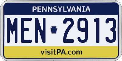PA license plate MEN2913