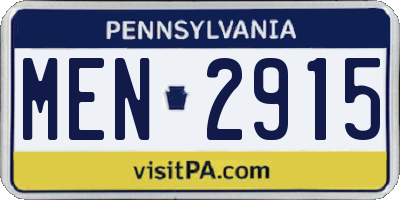 PA license plate MEN2915
