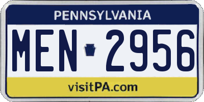 PA license plate MEN2956