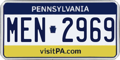 PA license plate MEN2969
