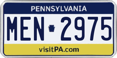 PA license plate MEN2975