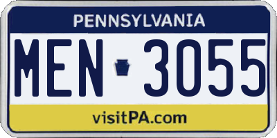 PA license plate MEN3055