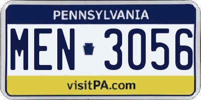 PA license plate MEN3056