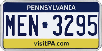 PA license plate MEN3295