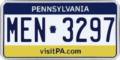 PA license plate MEN3297