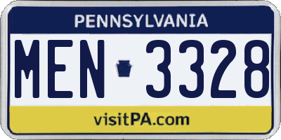 PA license plate MEN3328