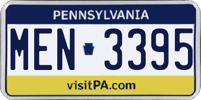 PA license plate MEN3395