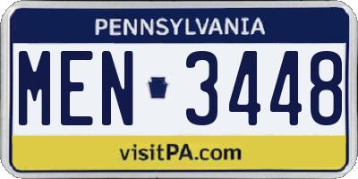 PA license plate MEN3448