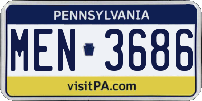 PA license plate MEN3686