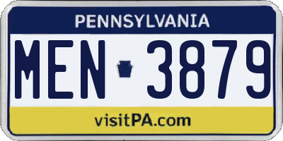 PA license plate MEN3879
