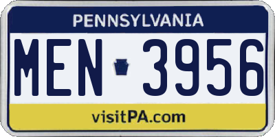 PA license plate MEN3956