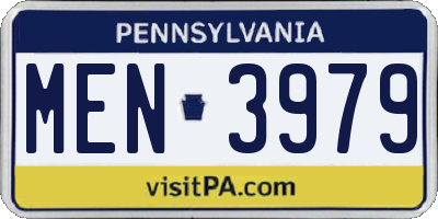PA license plate MEN3979